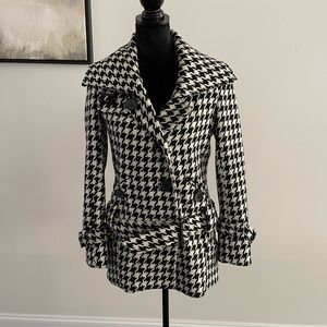 - Black and white trench coat by American Rag